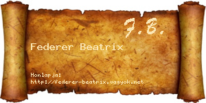 Federer Beatrix névjegykártya