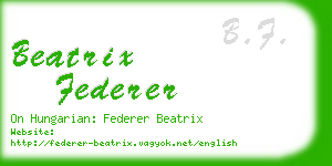 beatrix federer business card